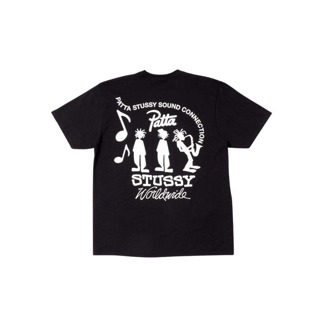 Patta x Stussy Sound Connection Tee - Black